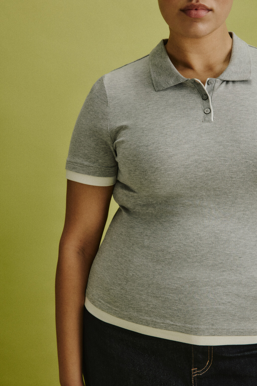 Футболка-поло с имитацией второго слоя - цвет серый - 7