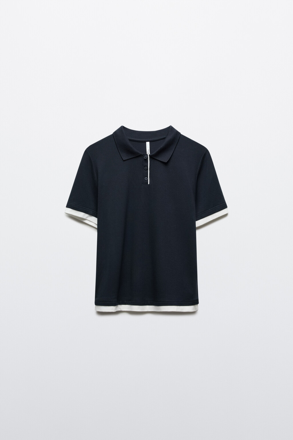 Футболка-поло с имитацией второго слоя - цвет синий - 7