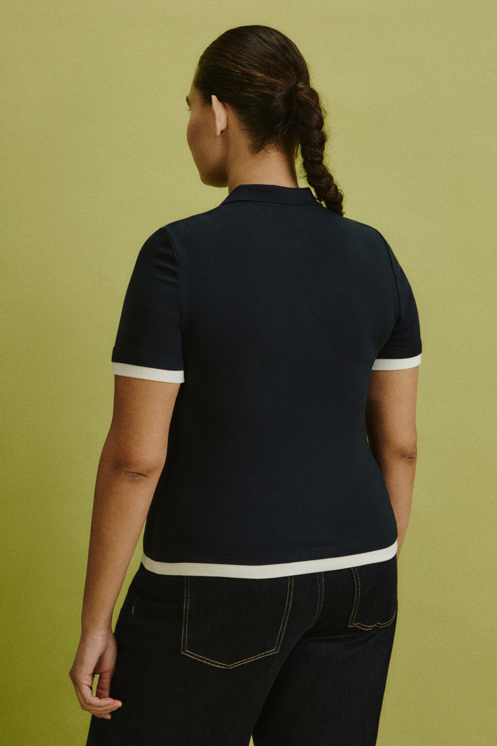 Футболка-поло с имитацией второго слоя - цвет синий - 3