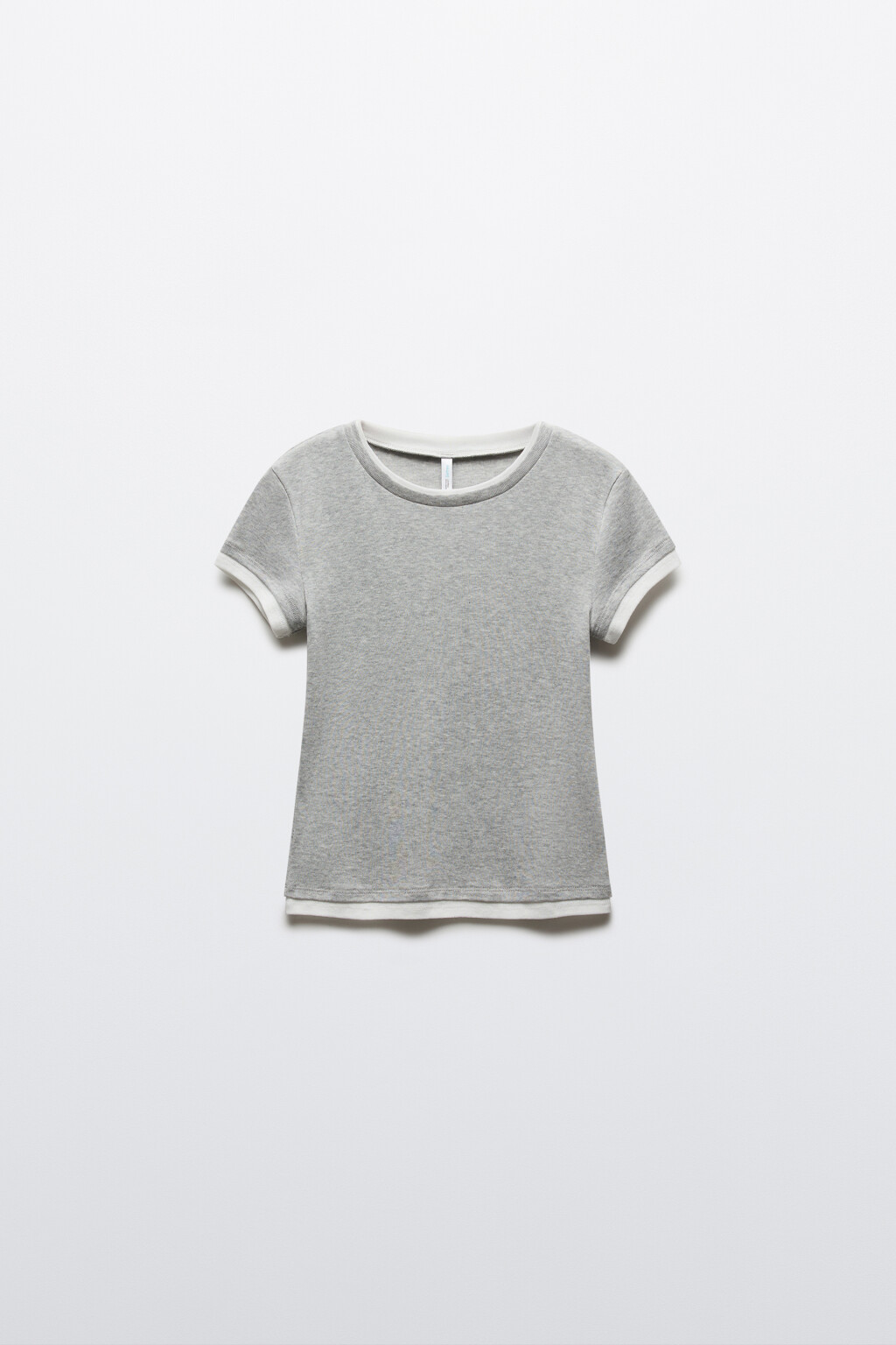 Футболка облегающая с имитацией второго слоя - цвет серый - 1