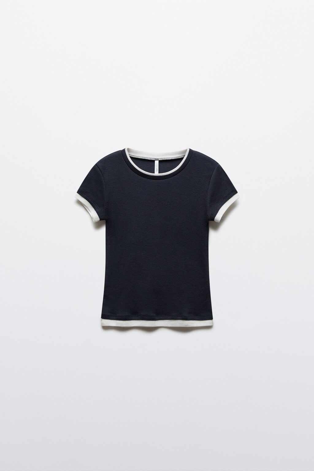 Футболка облегающая с имитацией второго слоя - цвет синий - 1