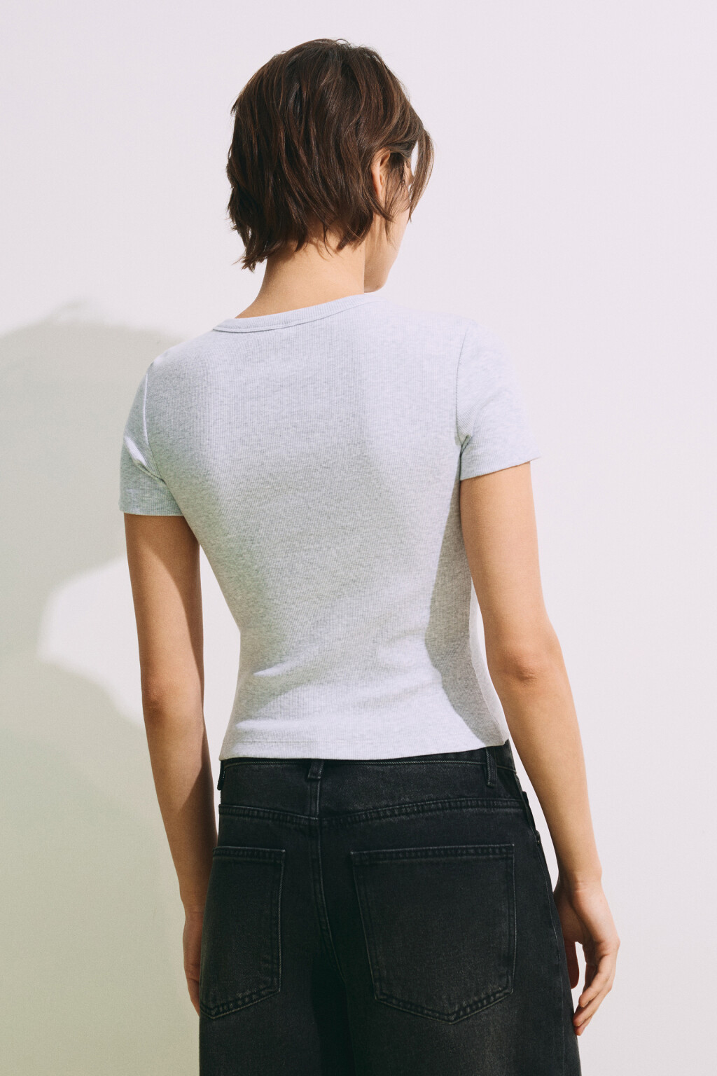 Футболка облегающая с планкой - цвет серый - 3