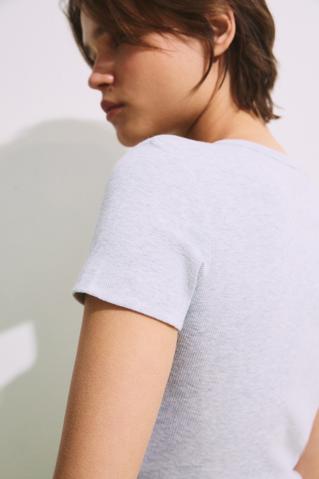 Футболка облегающая с планкой - цвет серый - 6