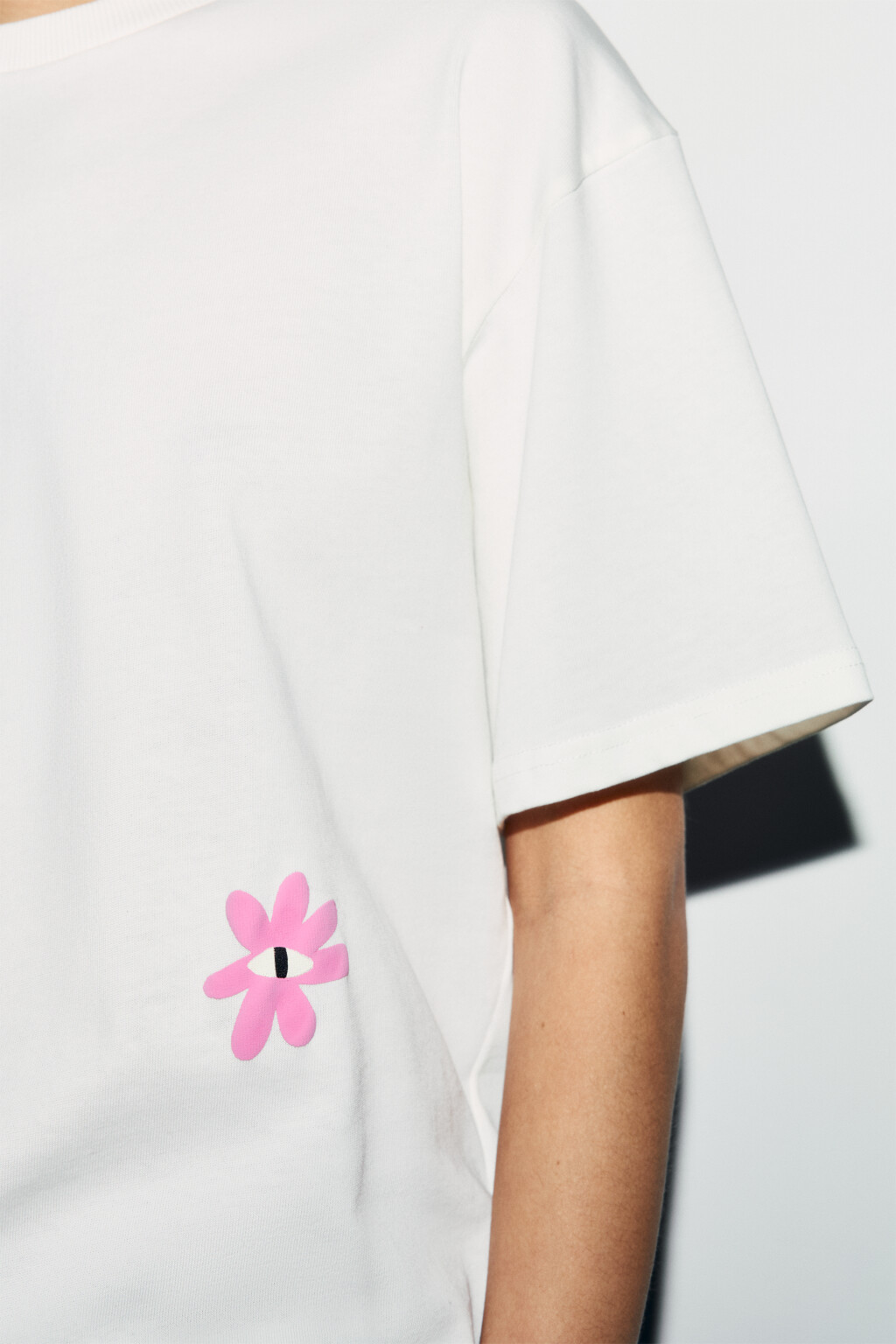 Футболка оверсайз хлопковая с принтом - цвет бежевый - 5
