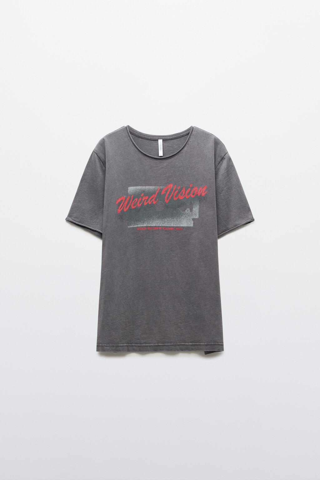 Футболка с вареным эффектом и надписью - цвет серый - 8