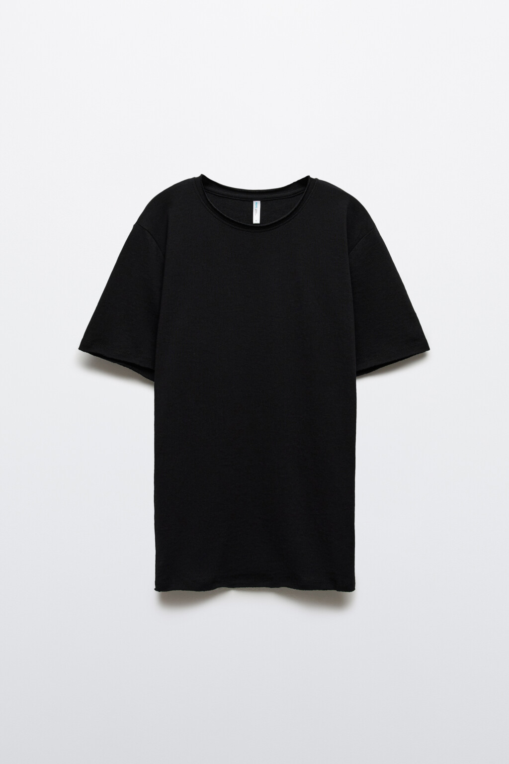 Футболка базовая удлиненная - цвет черный - 1