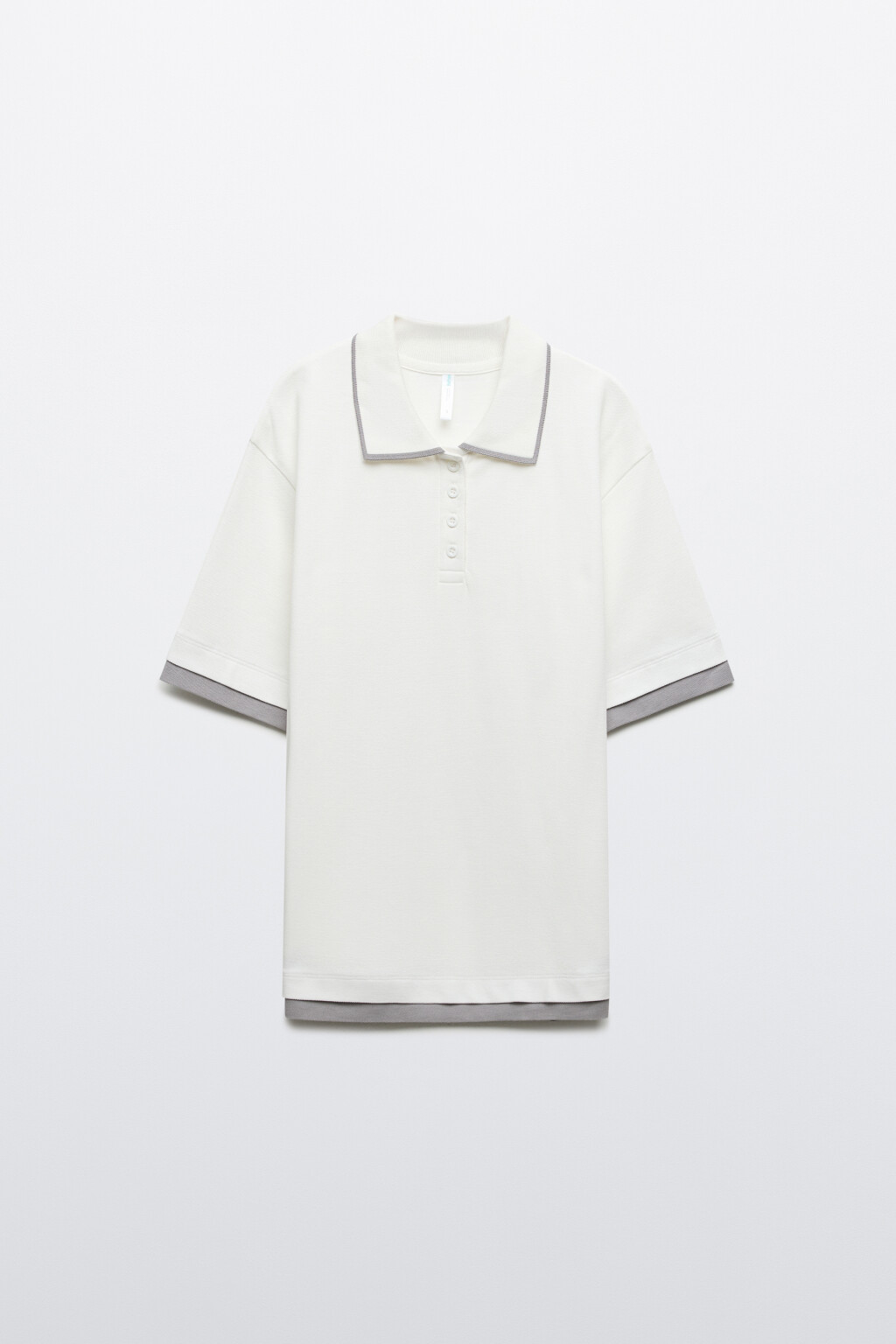 Футболка-поло с имитацией второго слоя - цвет белый - 1