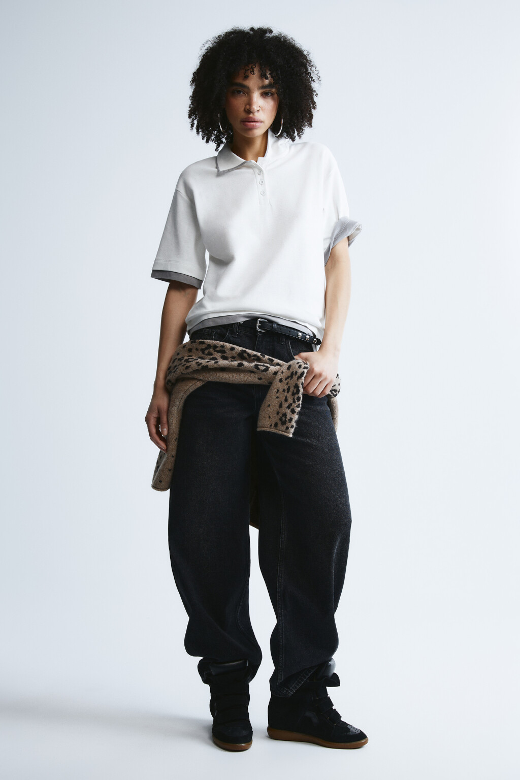 Футболка-поло с имитацией второго слоя - цвет белый - 5