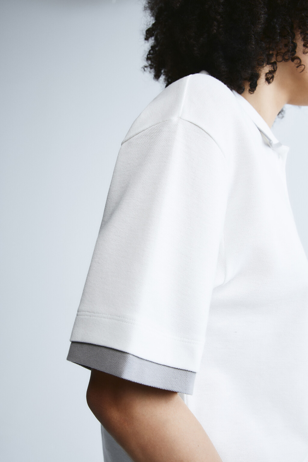 Футболка-поло с имитацией второго слоя - цвет белый - 7