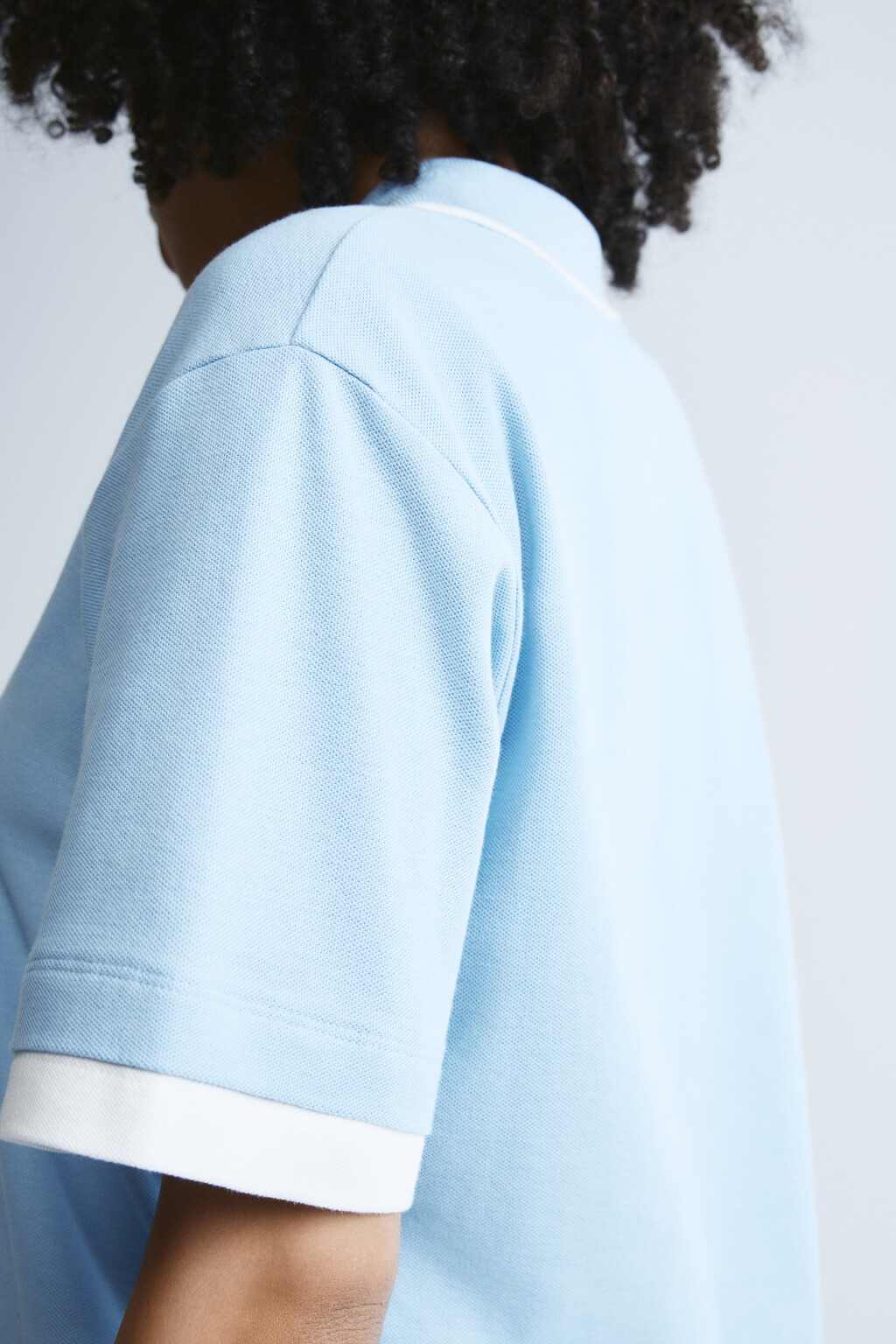 Футболка-поло с имитацией второго слоя - цвет голубой - 6