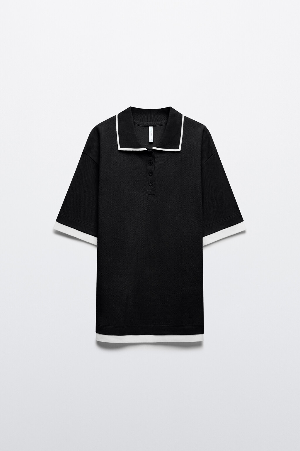 Футболка-поло с имитацией второго слоя - цвет черный - 1