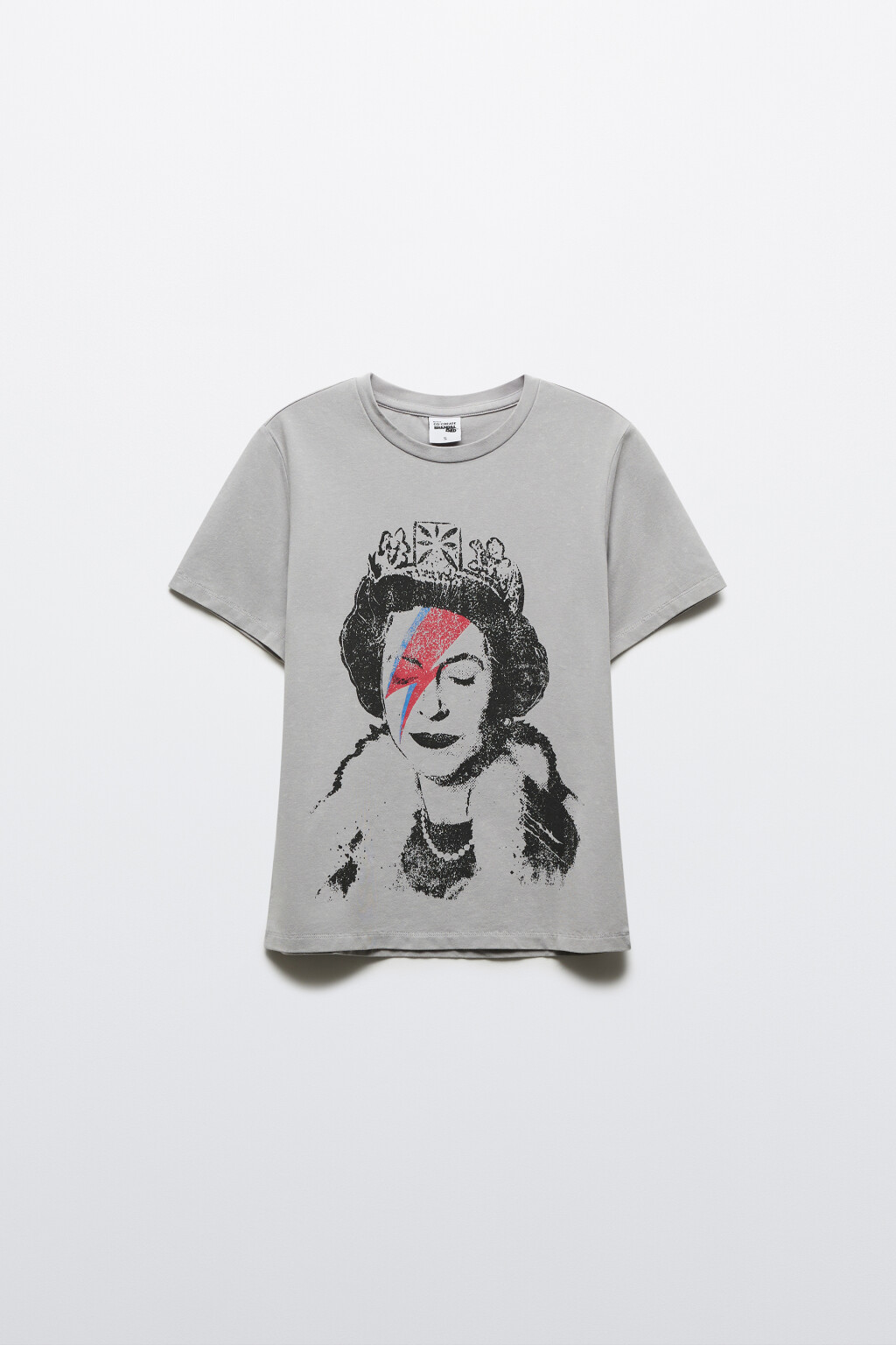 Футболка облегающая с принтом - цвет серый - 1