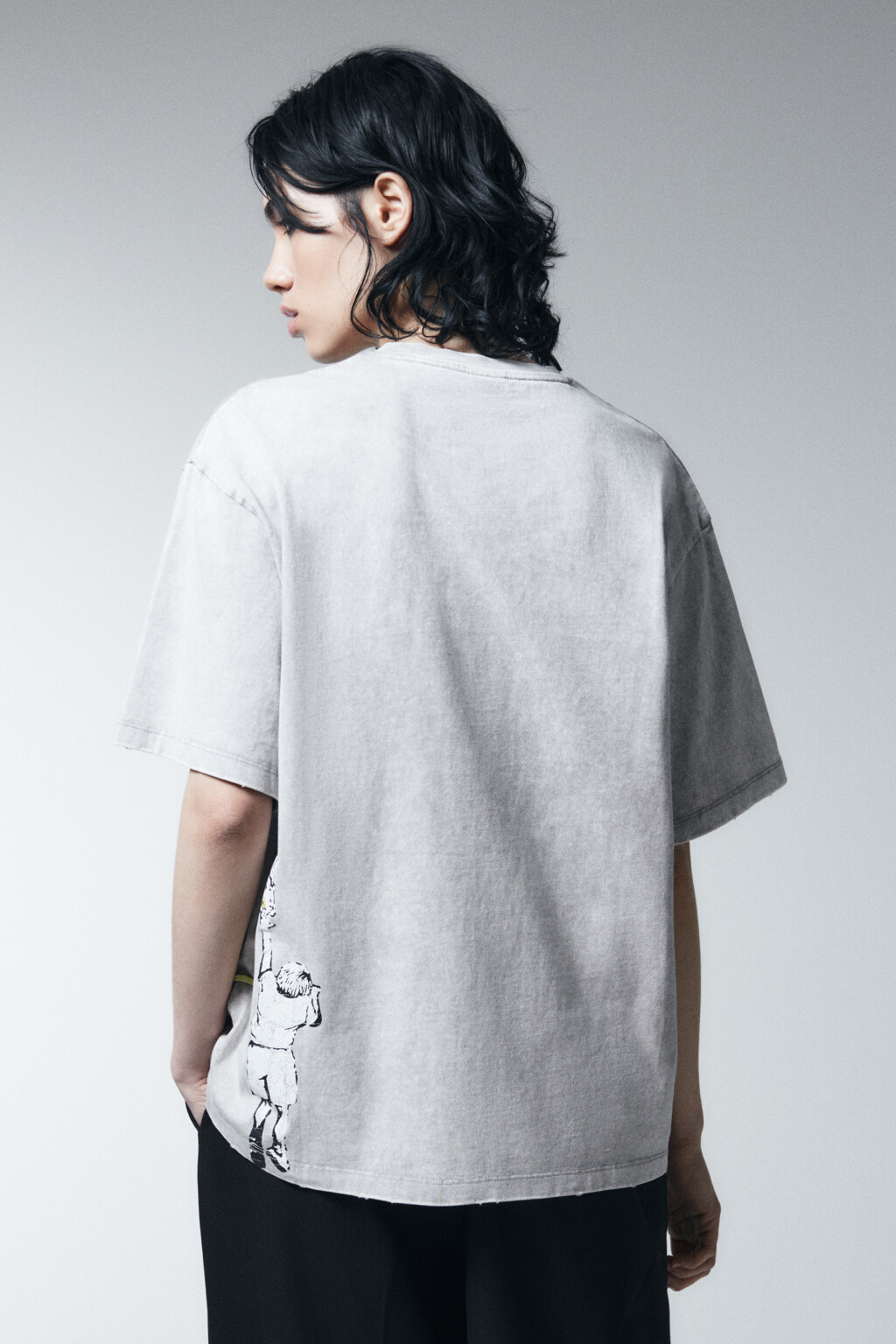 Футболка хлопковая oversize с принтом - цвет мультиколор - 3