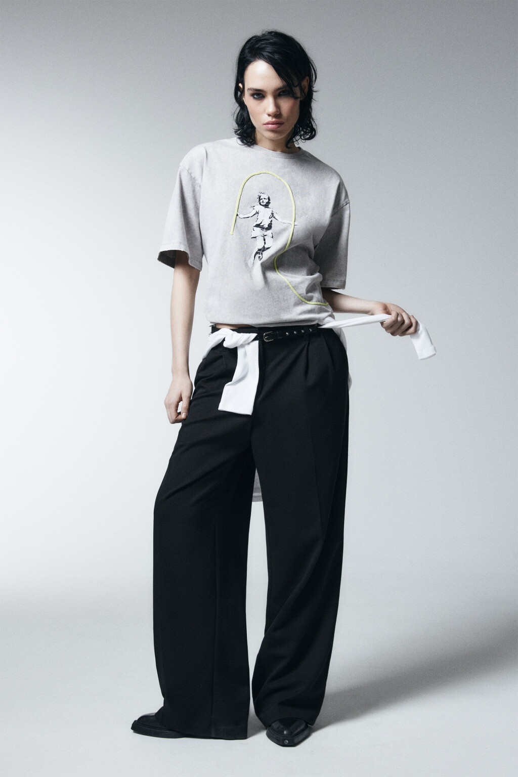 Футболка хлопковая oversize с принтом - цвет мультиколор - 4