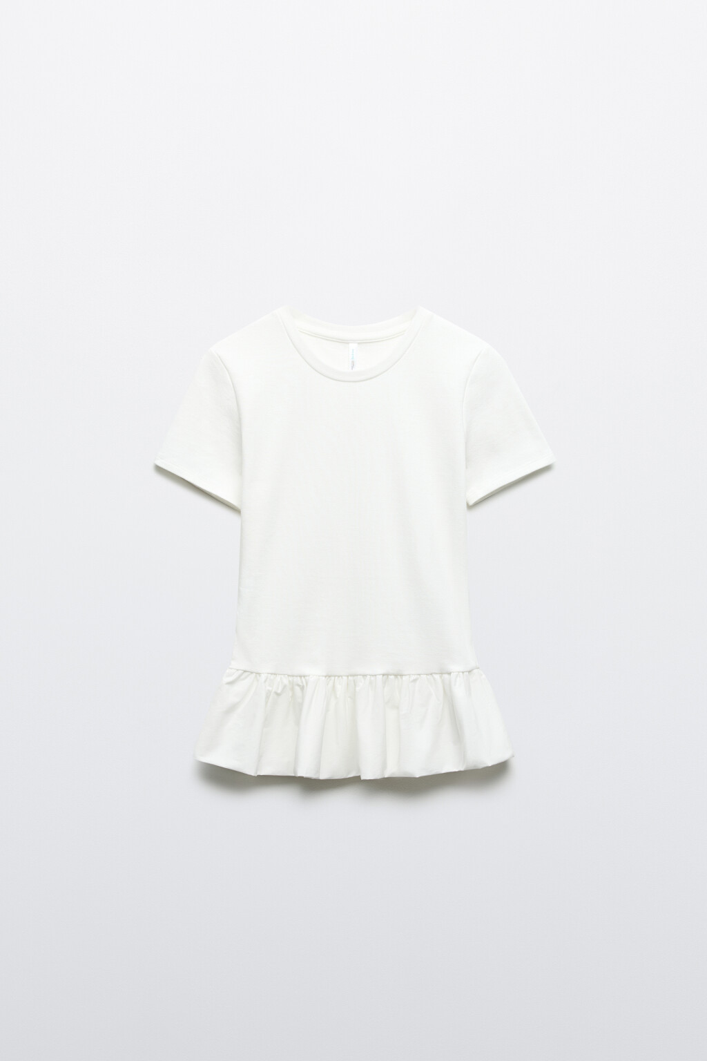 Футболка облегающая с баской - цвет белый - 7