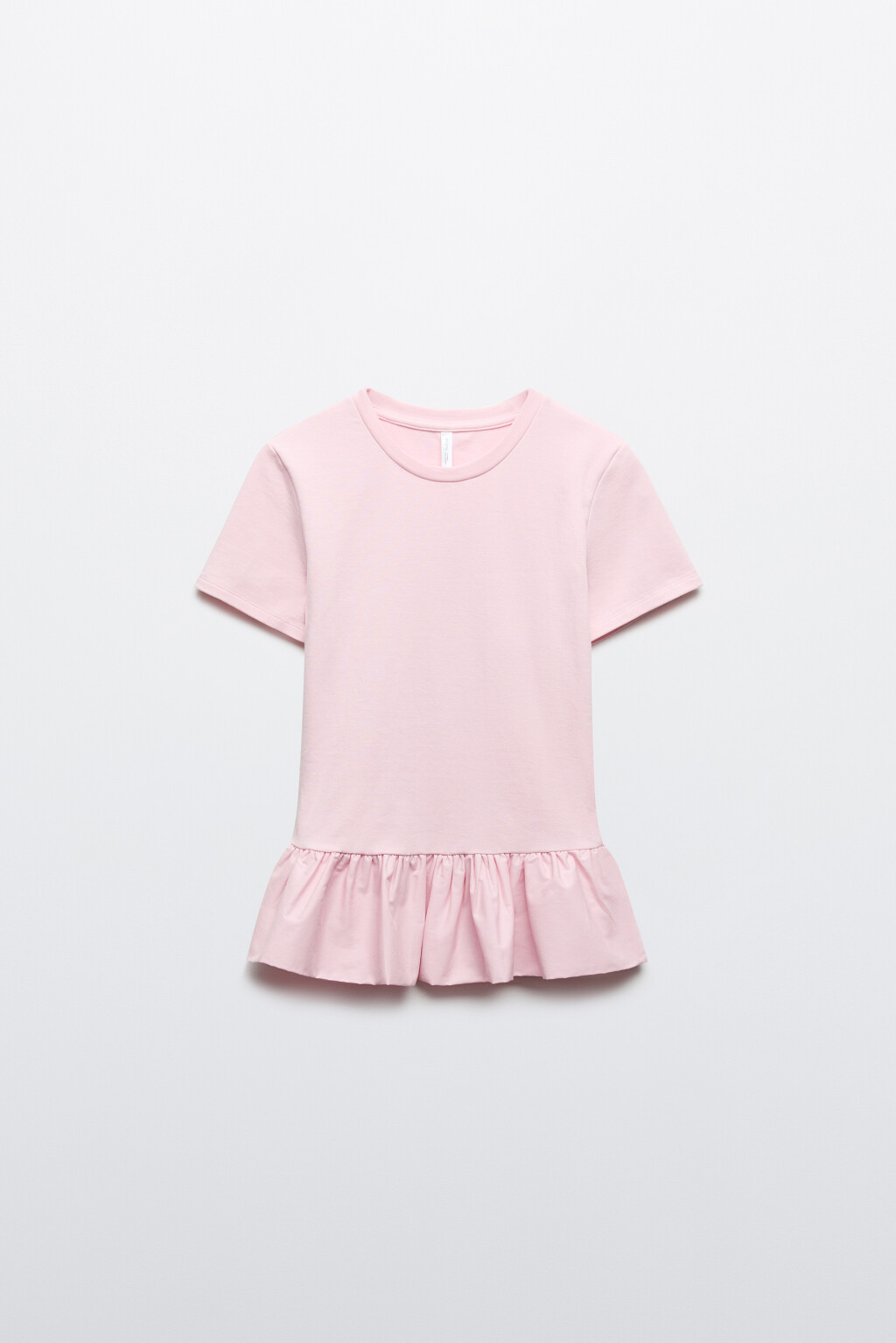 Футболка облегающая с баской - цвет розовый - 7