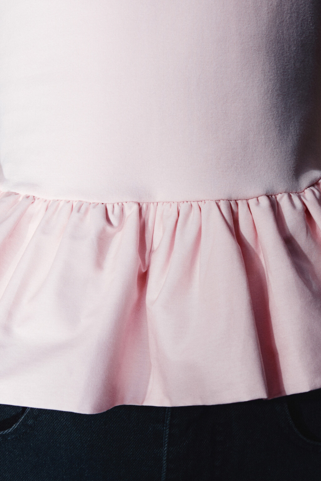 Футболка облегающая с баской - цвет розовый - 6