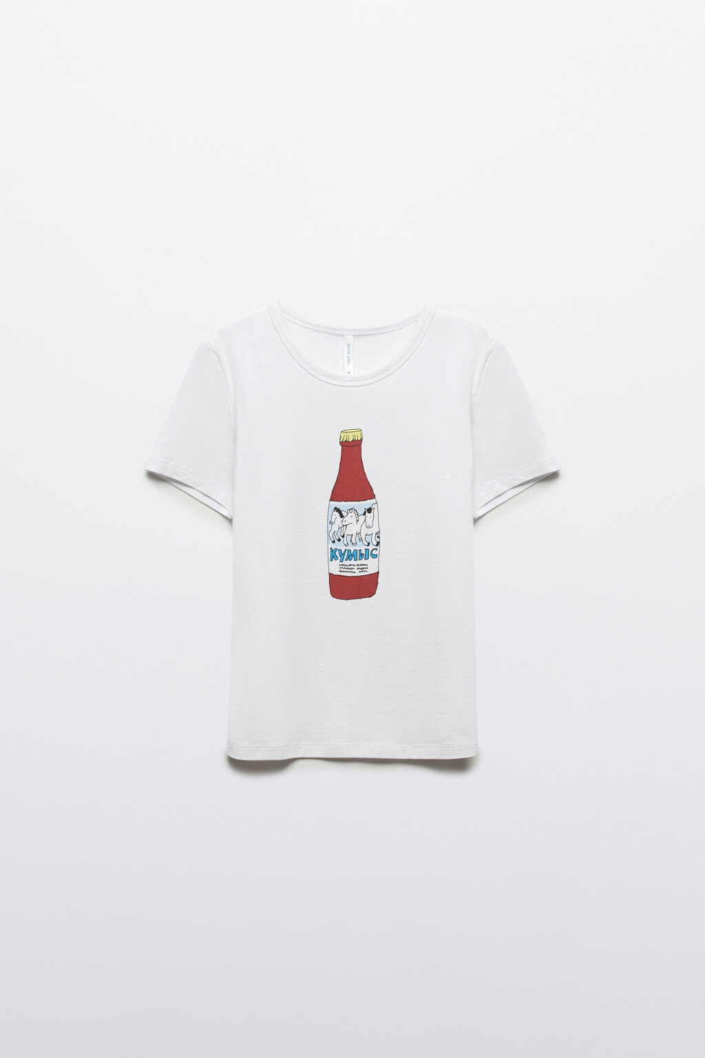 Футболка хлопковая облегающая с принтом - цвет белый - 7