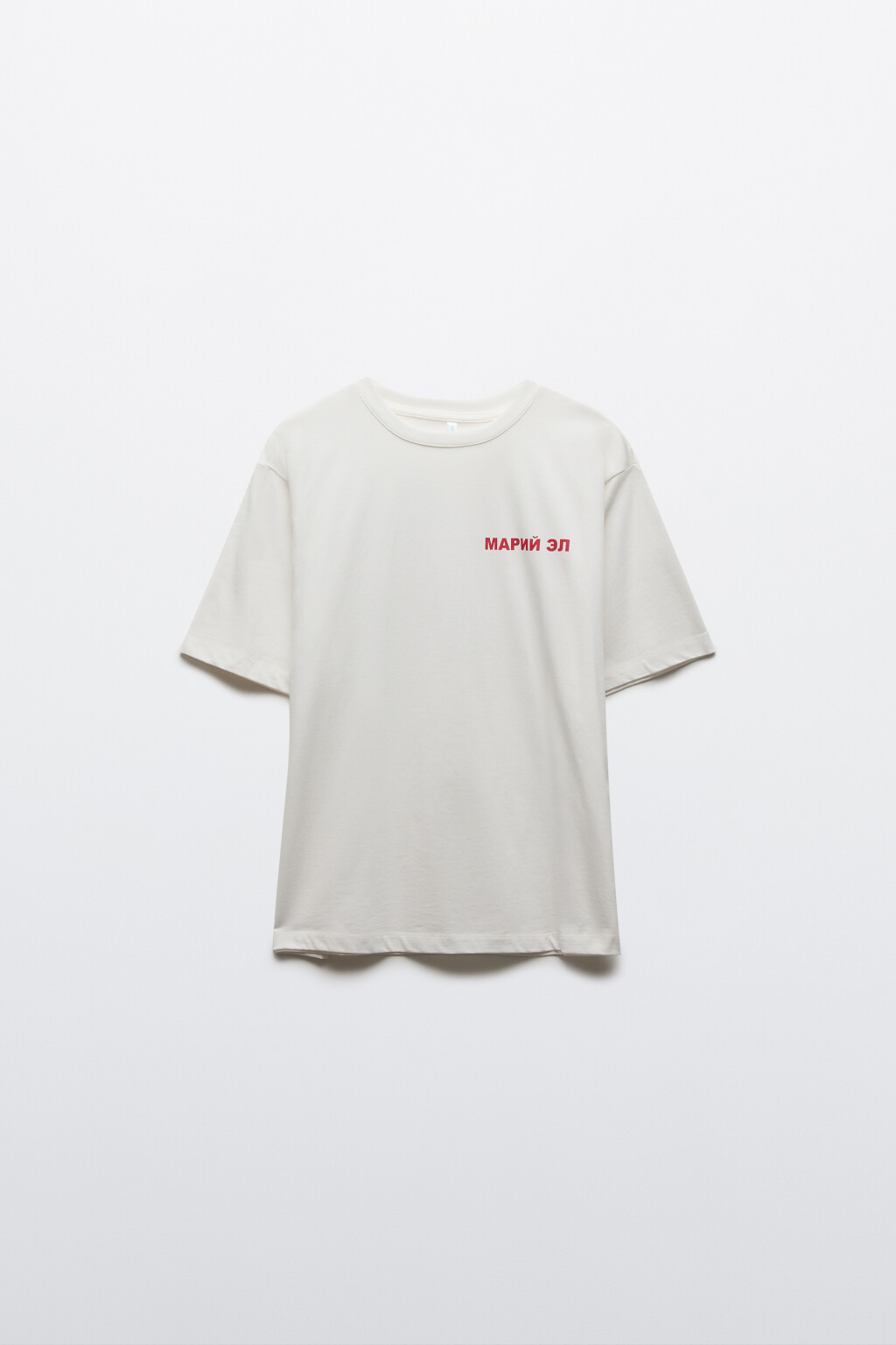 Футболка хлопковая ovesize с принтом - цвет белый - 1