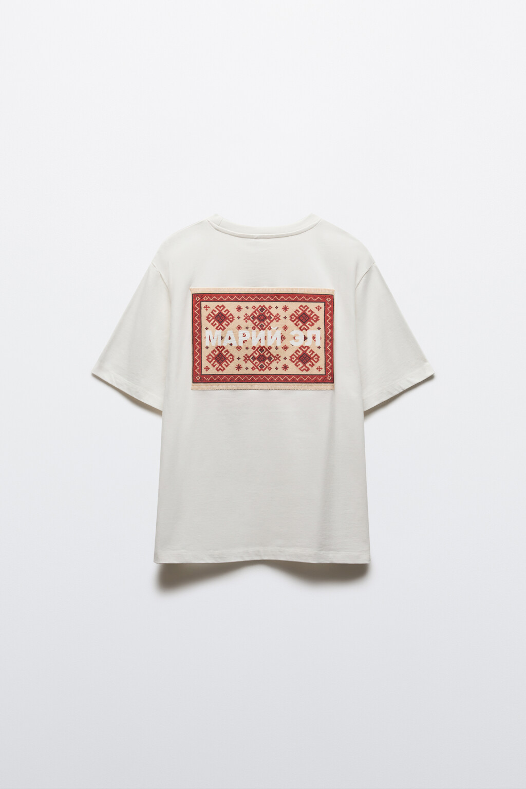 Футболка хлопковая ovesize с принтом - цвет белый - 2