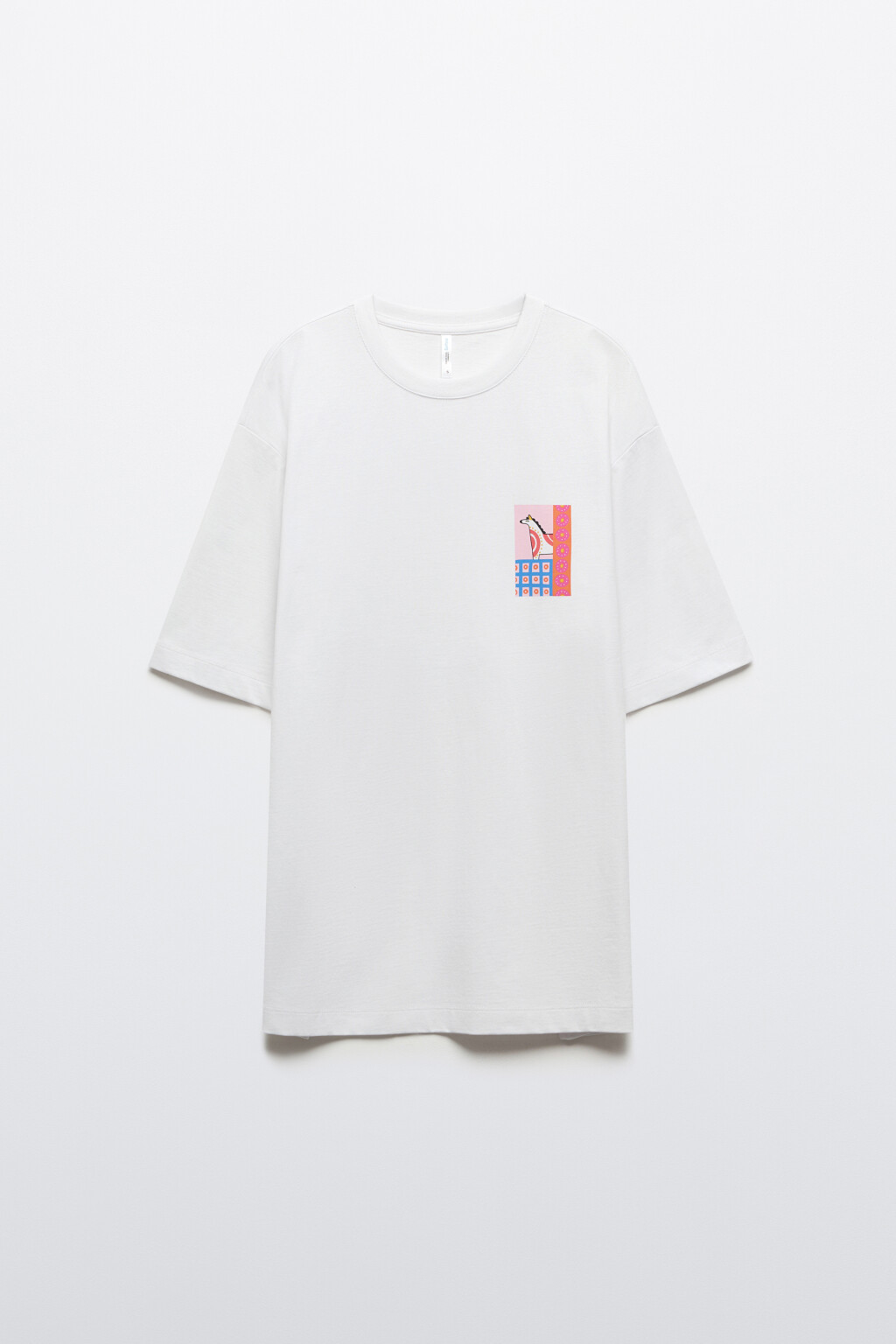Футболка хлопковая оверсайз с принтом - цвет мультиколор - 7
