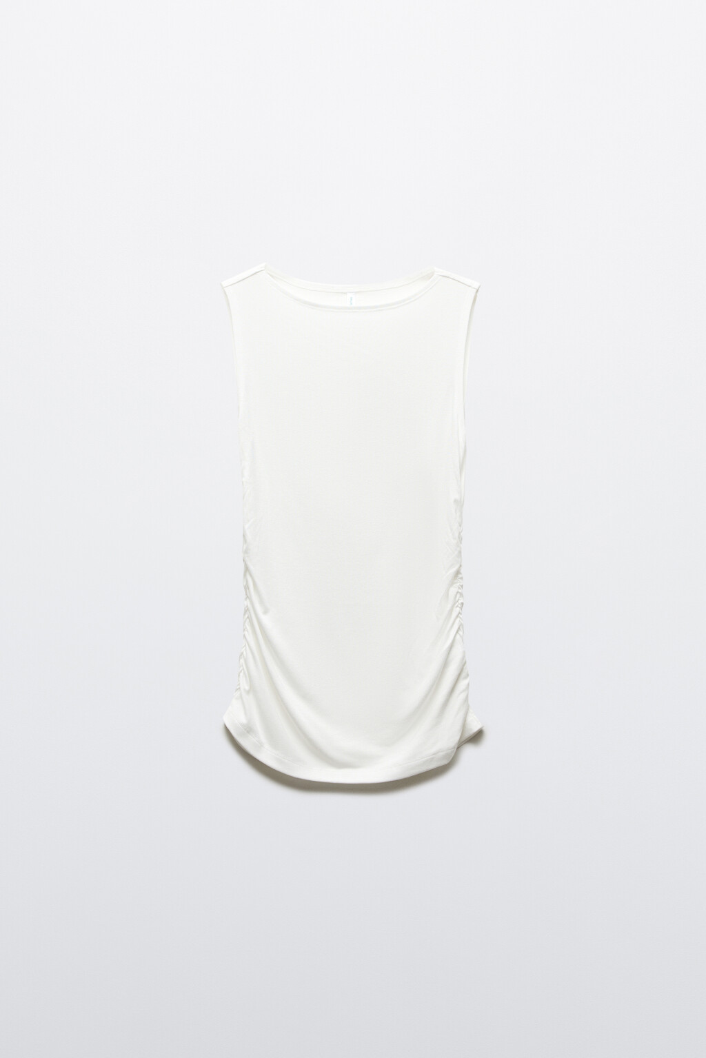 Майка облегающая с драпировками - цвет белый - 1