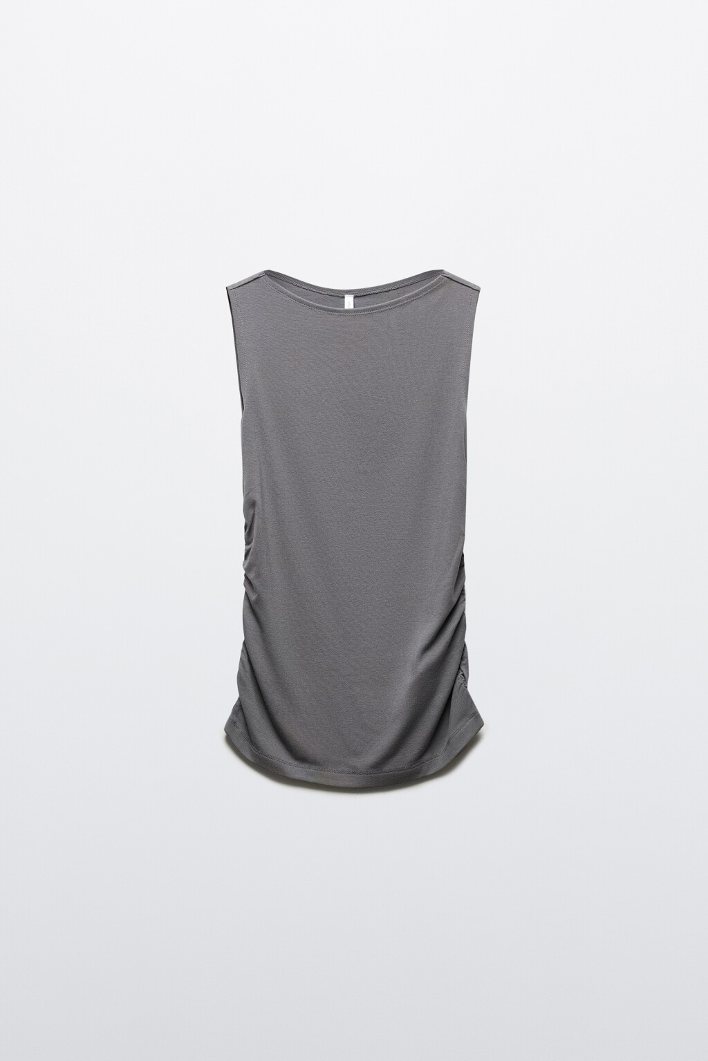 Майка облегающая с драпировками - цвет серый - 1