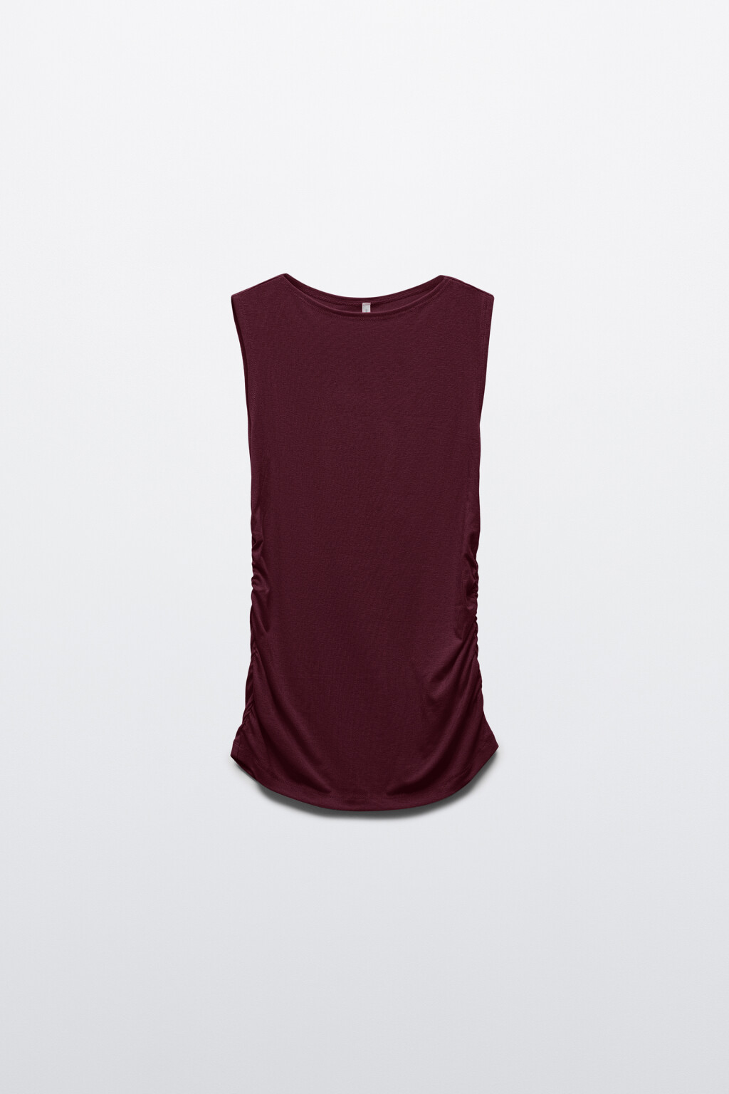 Майка облегающая с драпировками - цвет бордовый - 1