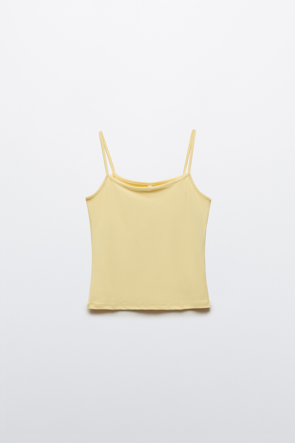 Майка-топ приталенная на лямках - цвет желтый - 1