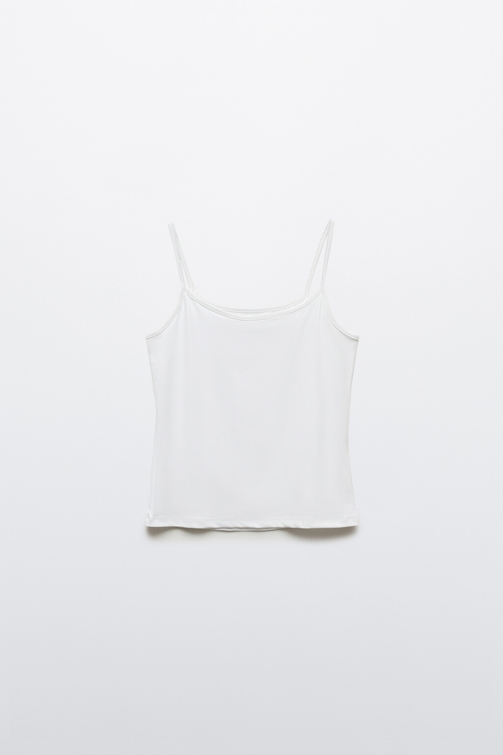 Майка-топ приталенная на лямках - цвет белый - 1