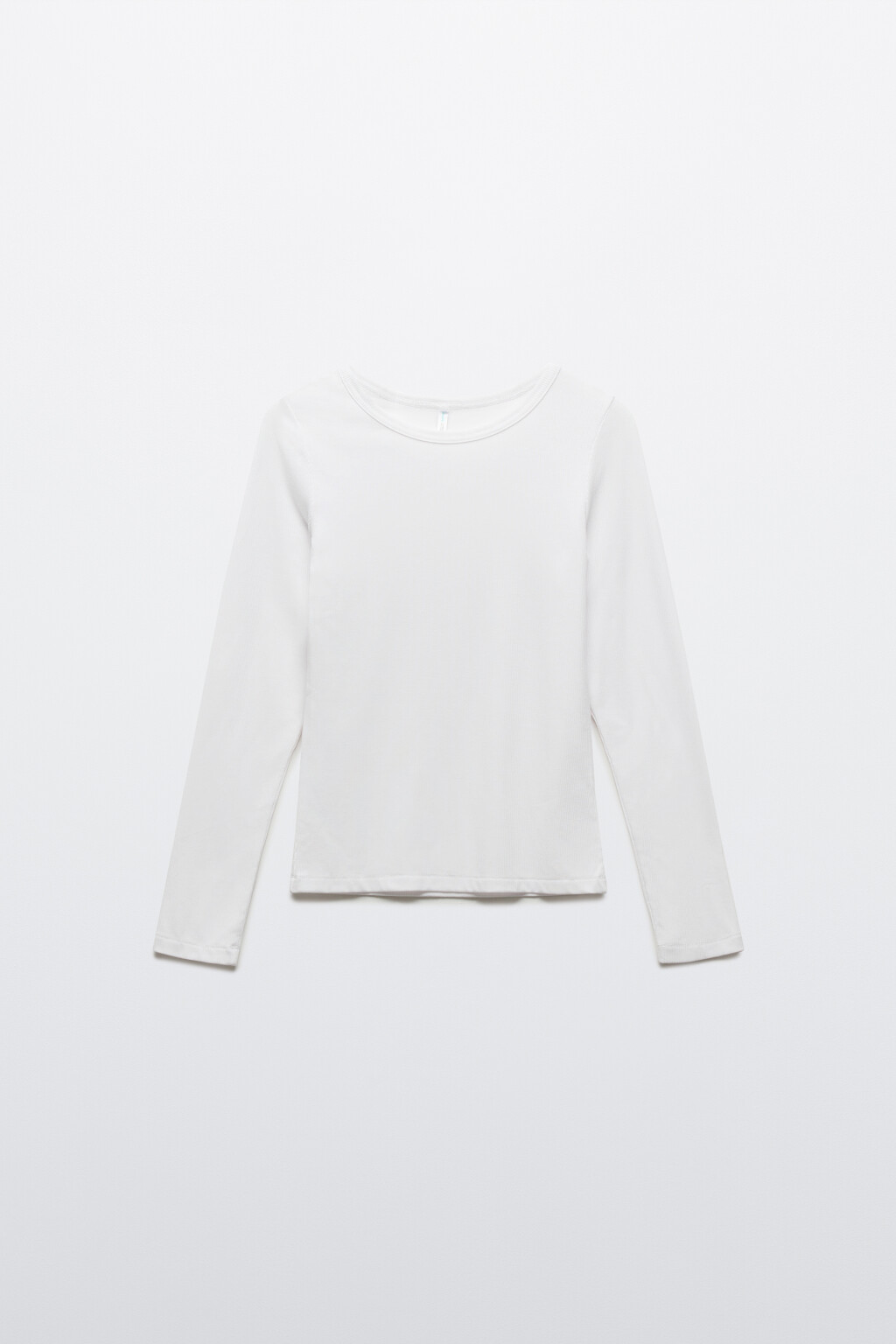 Лонгслив облегающий в рубчик - цвет белый - 7