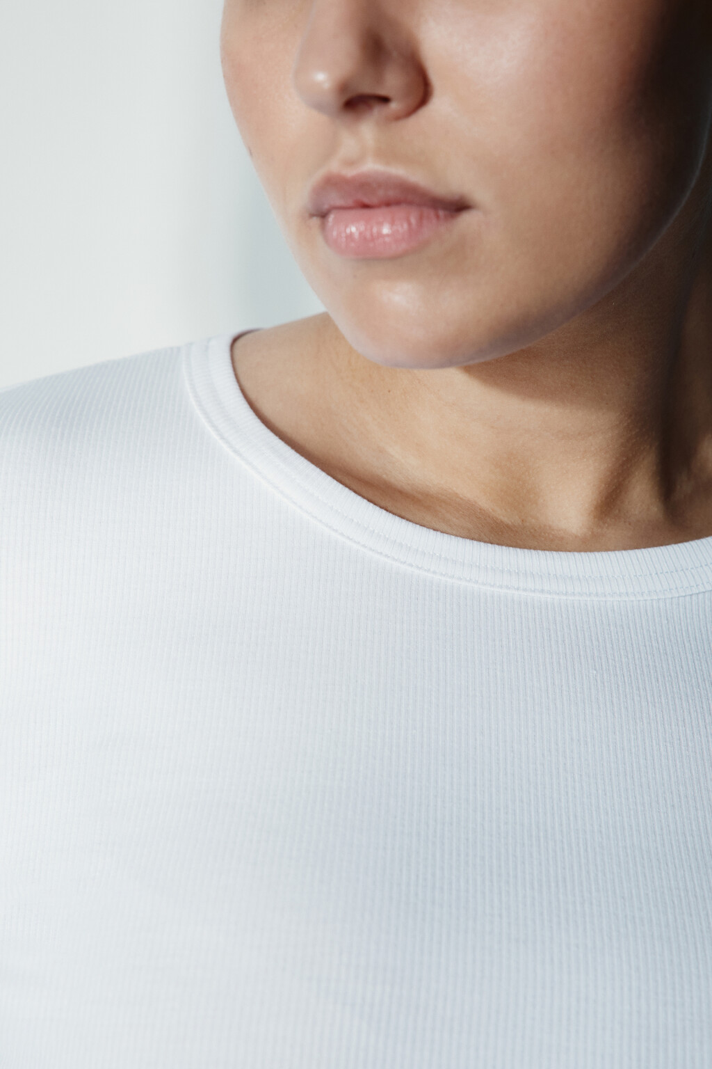 Лонгслив облегающий в рубчик - цвет белый - 5