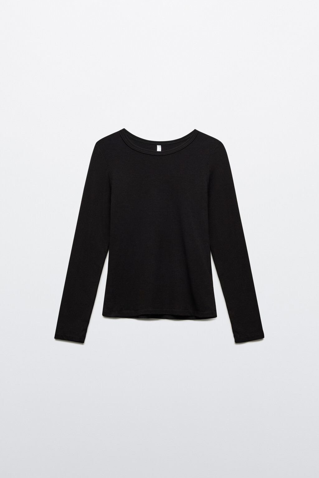 Лонгслив облегающий в рубчик - цвет черный - 7
