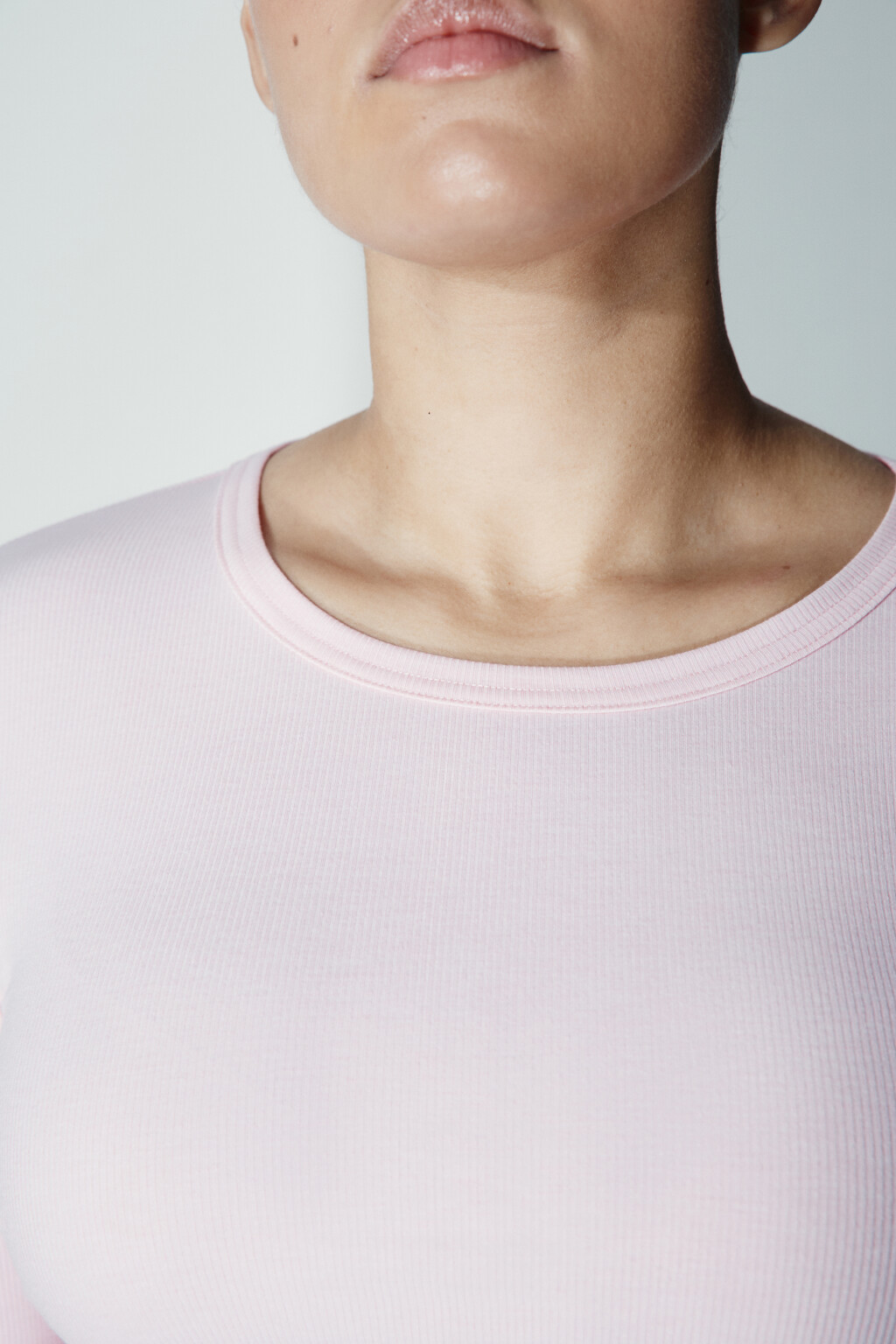 Лонгслив облегающий в рубчик - цвет розовый - 6