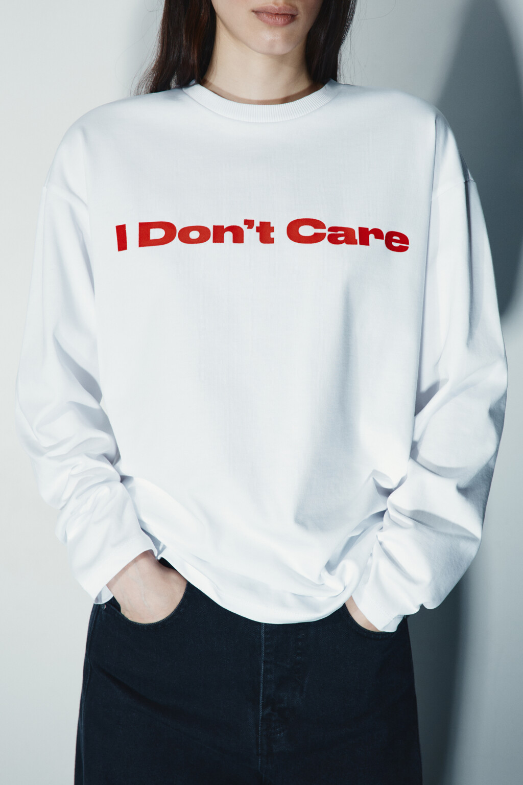 Лонгслив хлопковый с принтом - цвет белый - 1