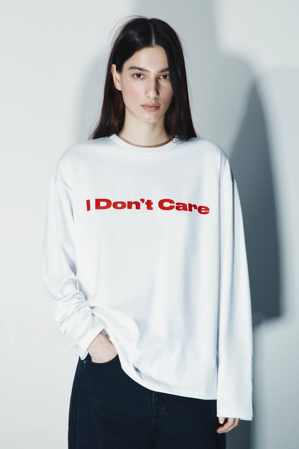 Лонгслив хлопковый с принтом - цвет белый - 2