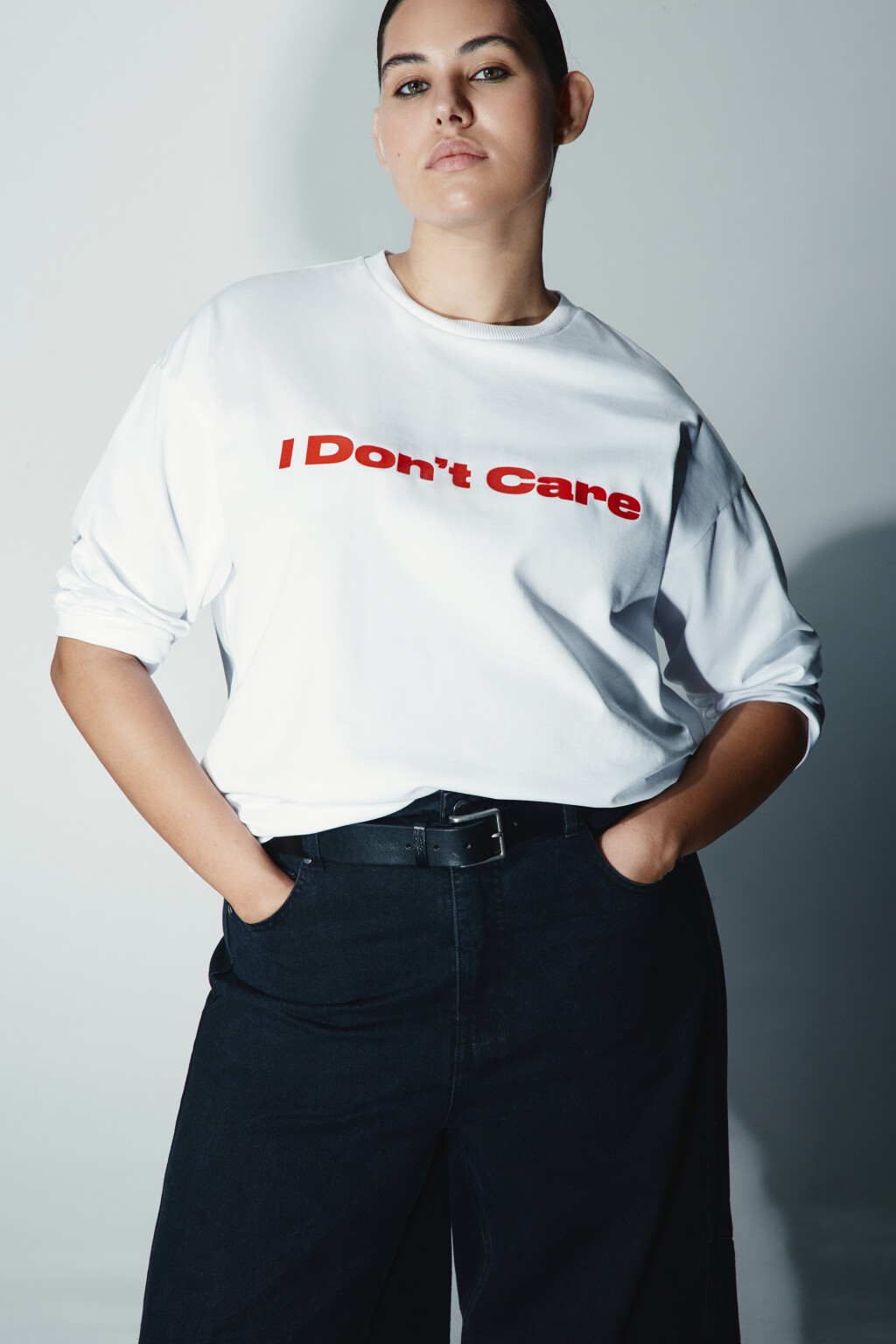 Лонгслив хлопковый с принтом - цвет белый - 1