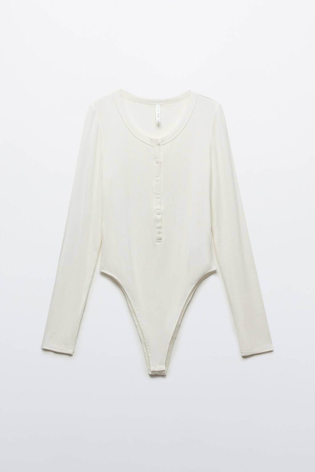 Боди-лонгслив с застежкой на груди - цвет молочный - 1