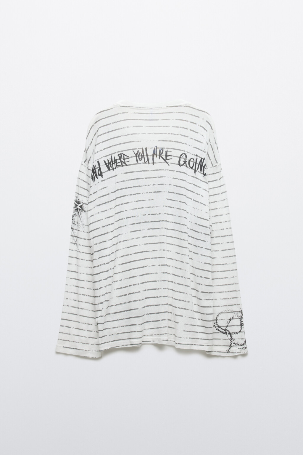 Лонгслив удлиненный с принтом - цвет белый - 9