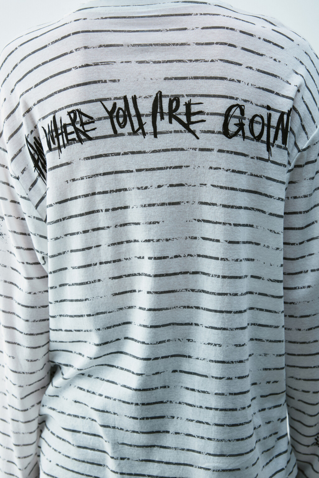 Лонгслив удлиненный с принтом - цвет белый - 7