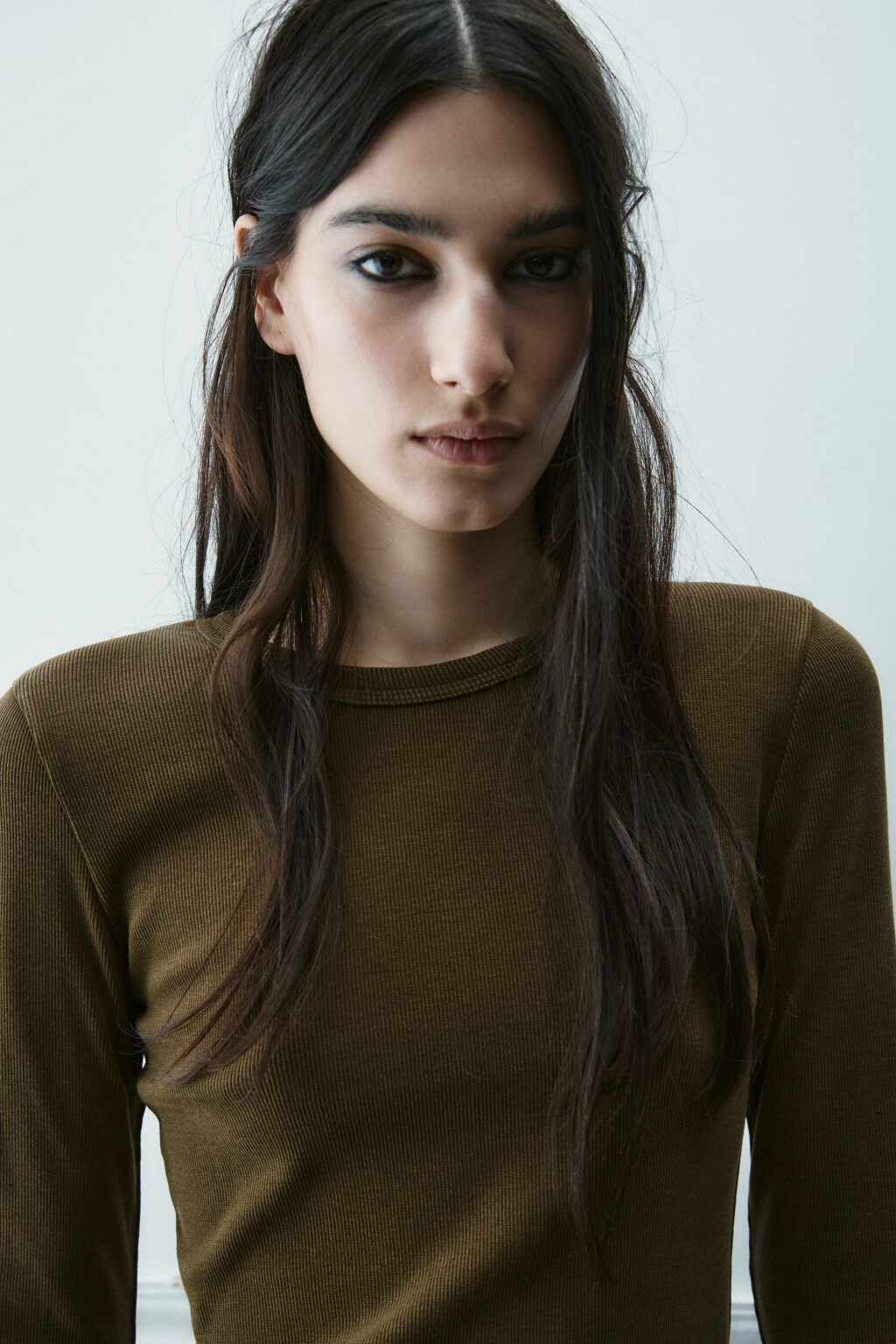 Лонгслив облегающий с вареным эффектом - цвет зеленый - 5