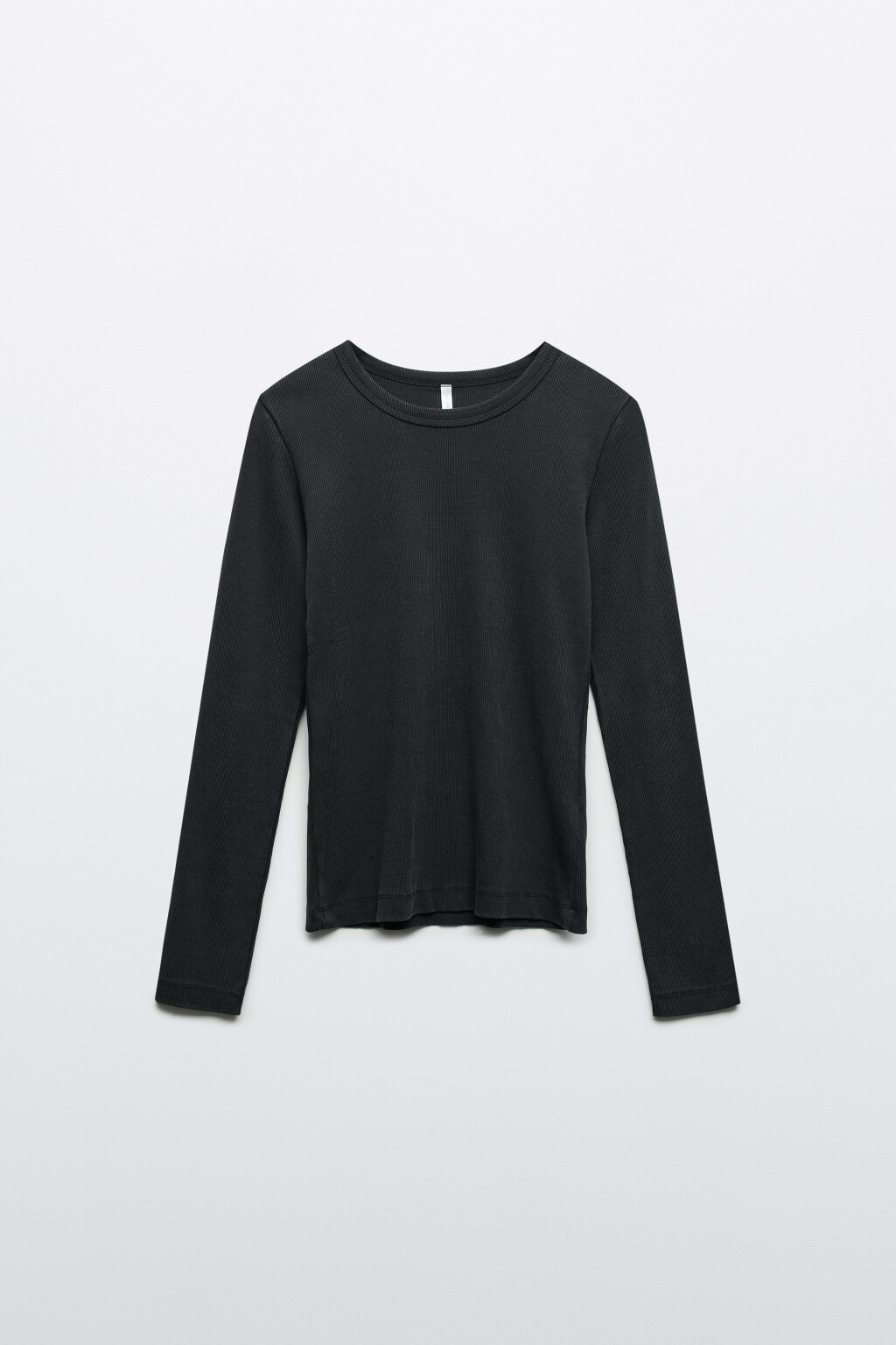 Лонгслив облегающий с вареным эффектом - цвет серый - 1