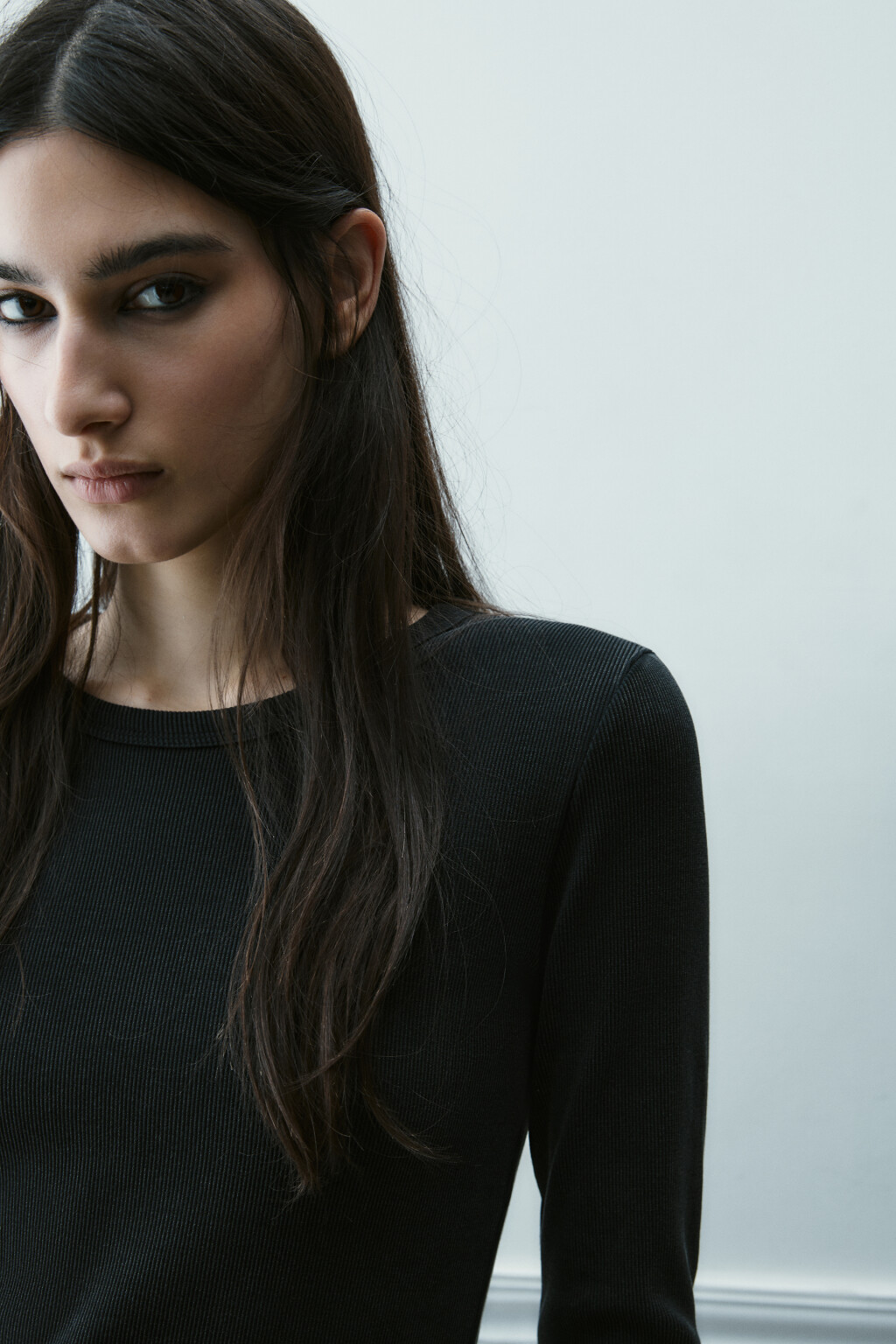 Лонгслив облегающий с вареным эффектом - цвет серый - 6