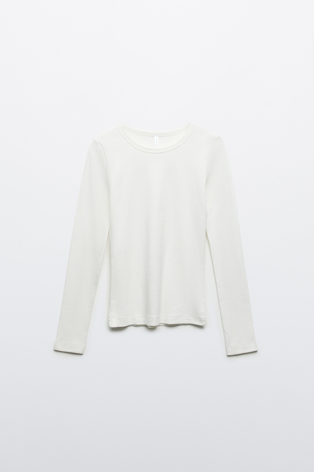 Лонгслив облегающий с вареным эффектом - цвет молочный - 7