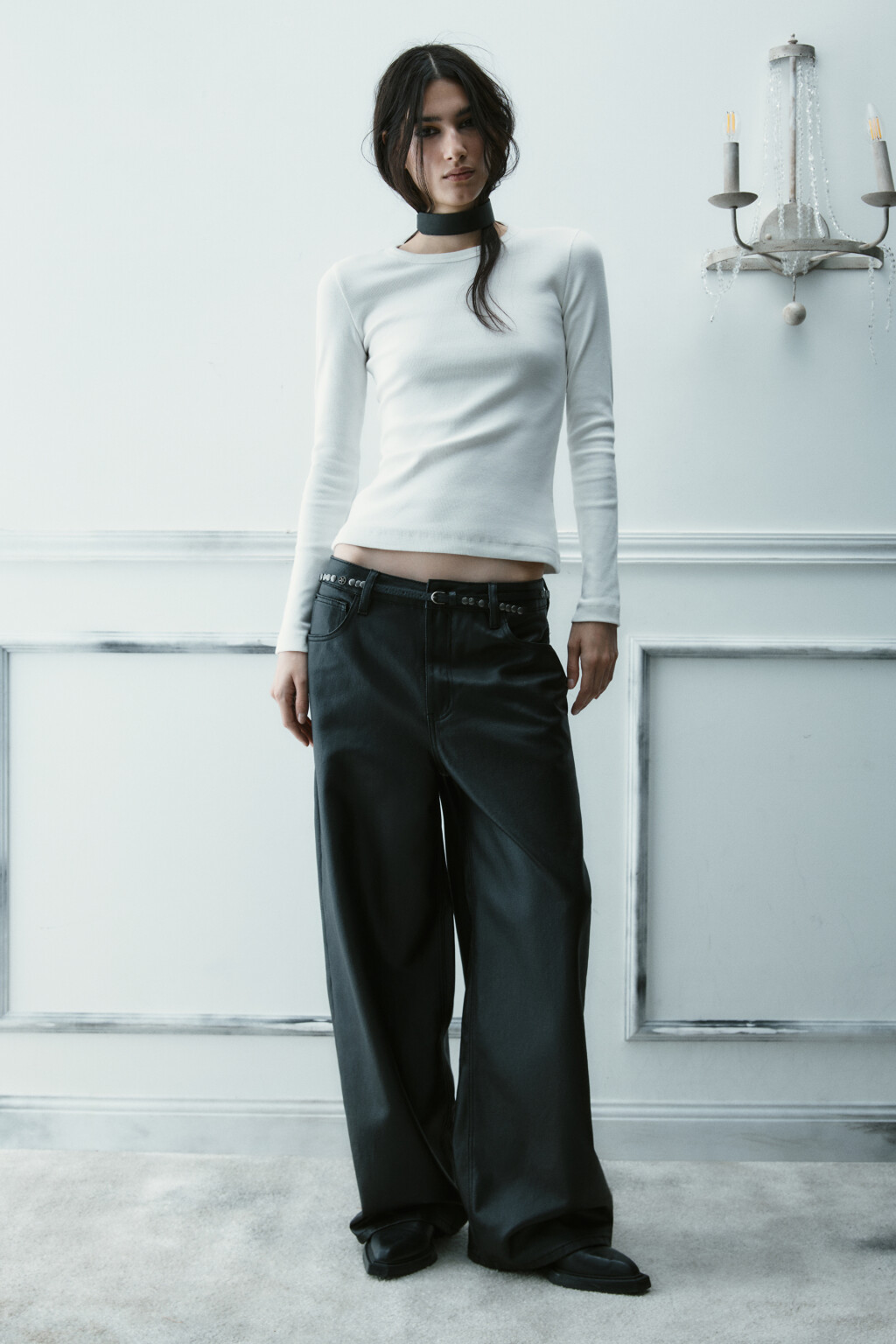 Лонгслив облегающий с вареным эффектом - цвет молочный - 4