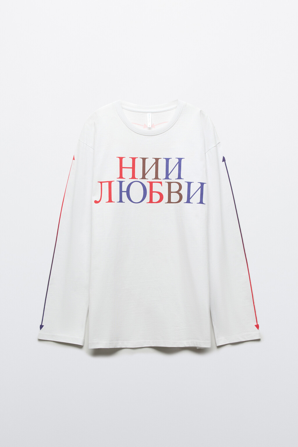 Лонгслив оверсайз с принтом - цвет белый - 10