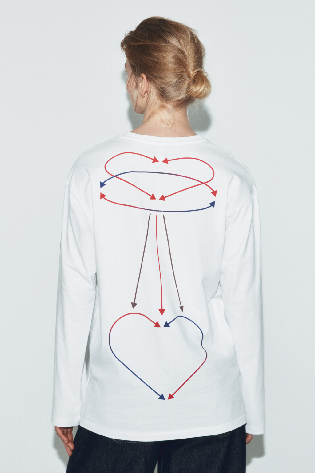 Лонгслив оверсайз с принтом - цвет белый - 6