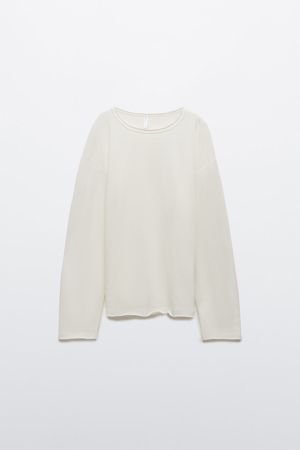 Лонгслив oversize с открытыми срезами - цвет белый - 1