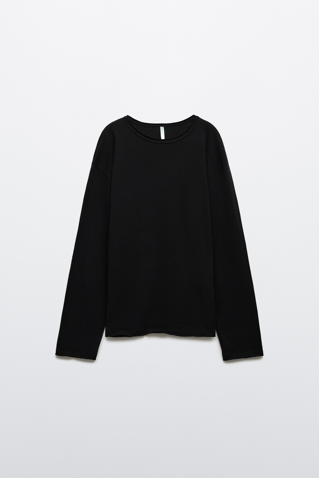 Лонгслив oversize с открытыми срезами - цвет черный - 1