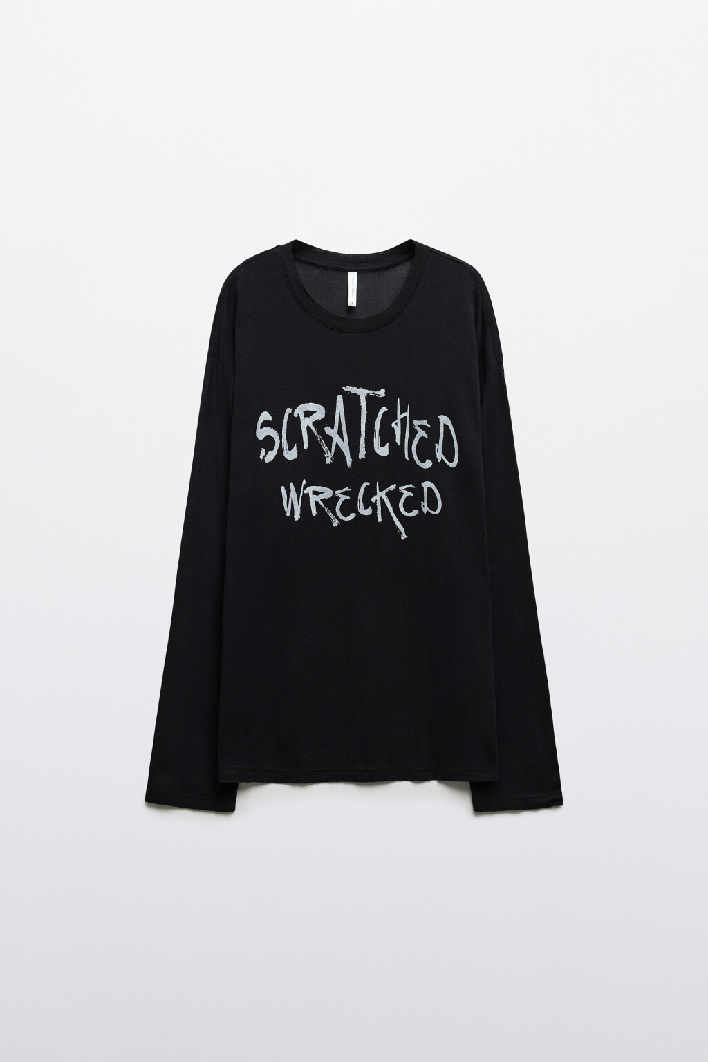 Лонгслив хлопковый с принтом - цвет черный - 1